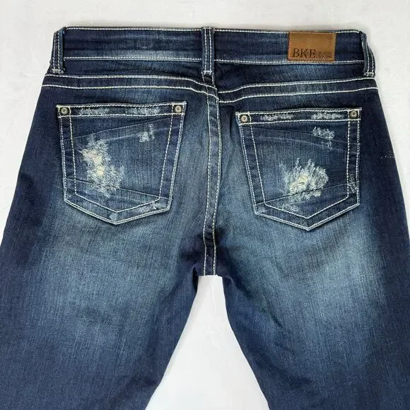 Buckle BKE Sabrina Distressed Stretch Medium Wash Jeans Size 28R   Style# ABK253 - Picture 3 of 15